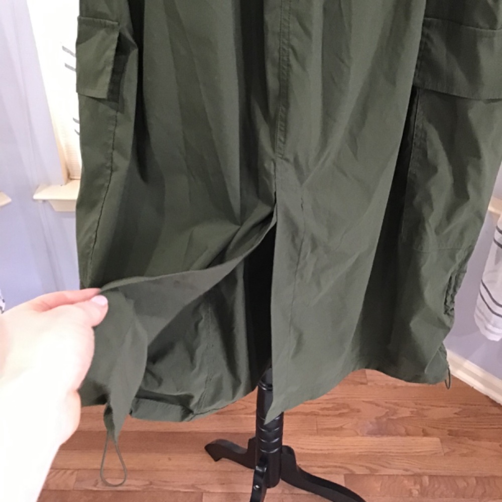 Almost Famous Women Size 3X Olive Green Parachute Cargo Midi Skirt Y2K Rave - Picture 7 of 12